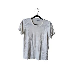 Lauren Moshi Beverly Hills Women's White Round Neck Short Sleeves Tee Top Size S